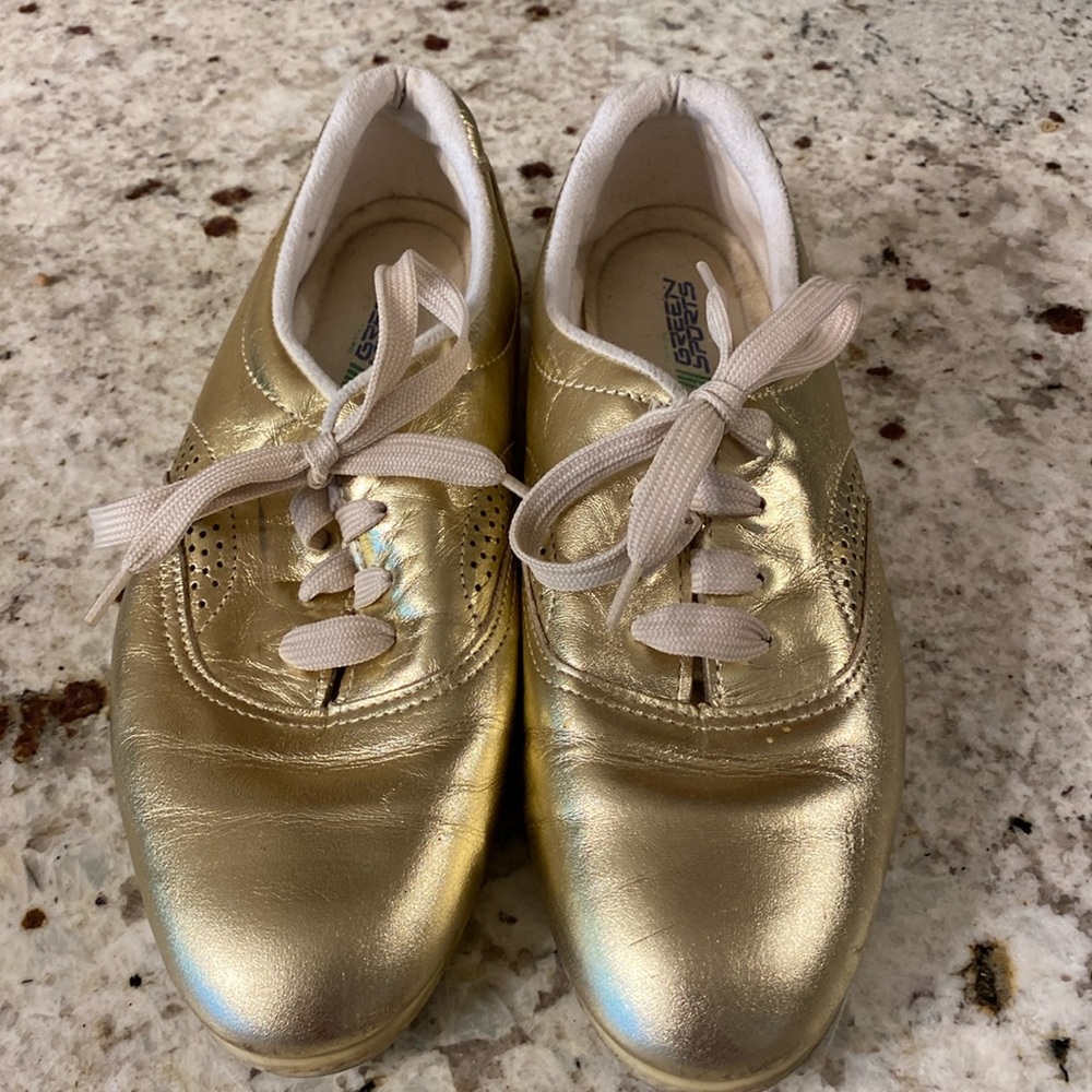 Green Sport Gold Tennis shoes